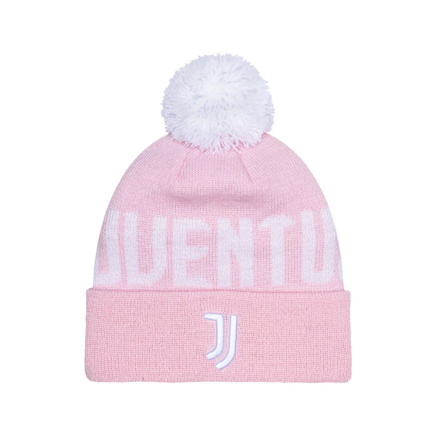 

Мужская розовая вязаная шапка Juventus Pixel Neon с манжетами и помпоном