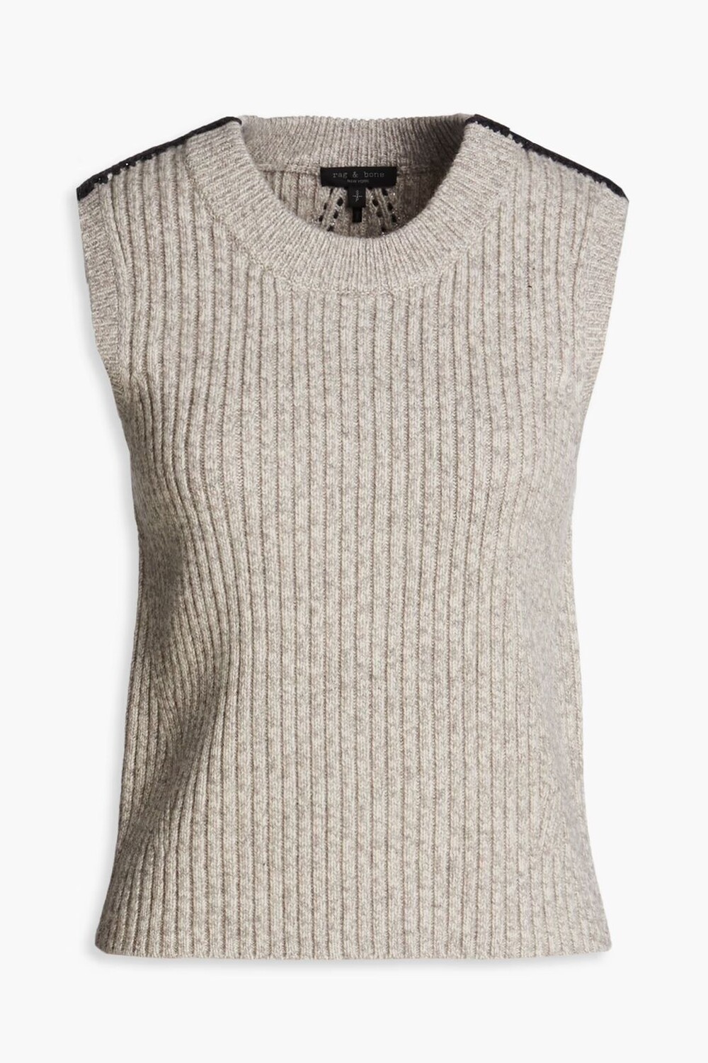 

Шерстяной жилет Ingrid в рубчик Rag & Bone, камень