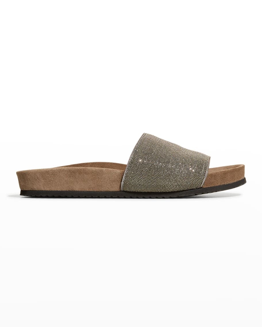 

Сандалии Monili Band Flat для бассейна Brunello Cucinelli, Серый