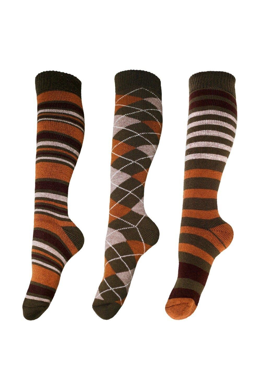 

Носки-сапоги Wellington с рисунком (3 пары) Universal Textiles, хаки
