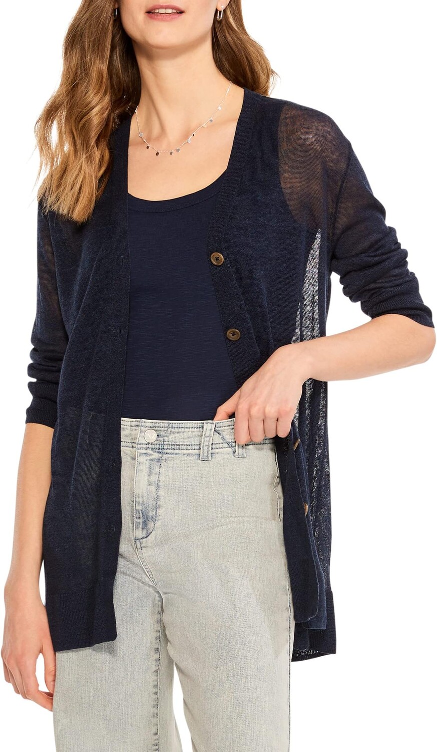 Свитер Featherweight Button Cardigan NIC+ZOE, цвет Dark Indigo