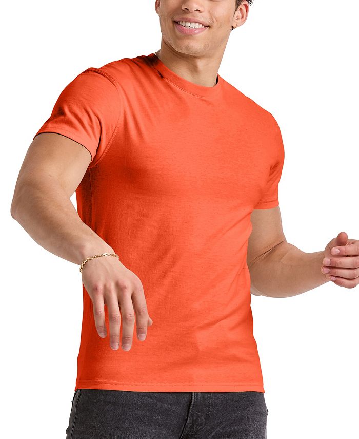 Мужская хлопковая футболка Originals с коротким рукавом Hanes, оранжевый мужская оригинальная хлопковая футболка с короткими рукавами и карманами hanes цвет cactus u s grown cotton