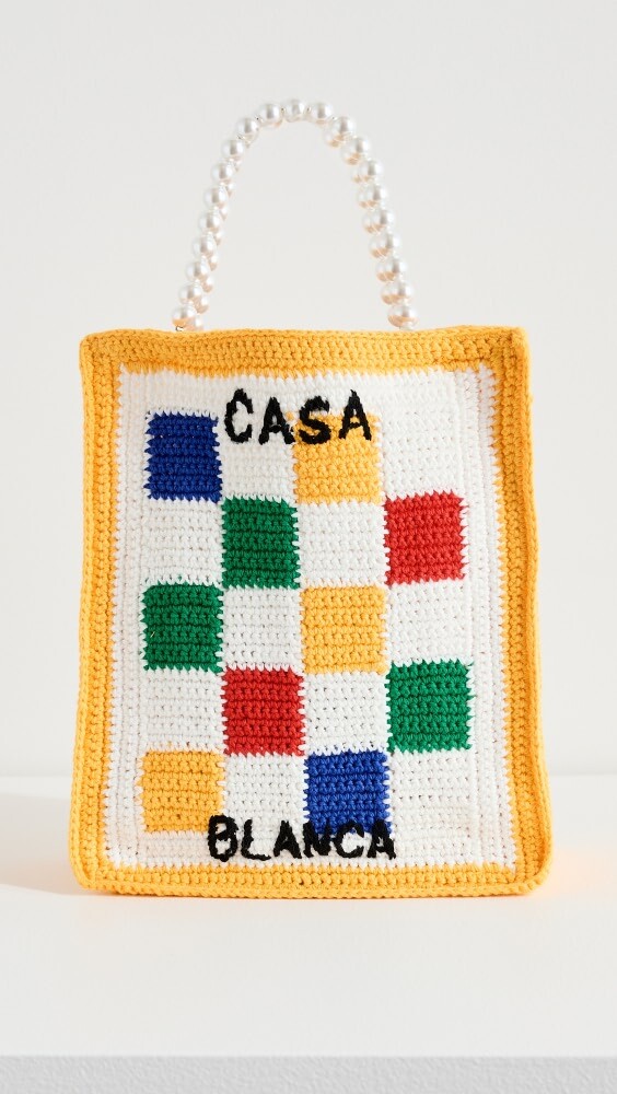 

Сумка-тоут Casablanca Cotton Mini Crochet Square, разноцветный