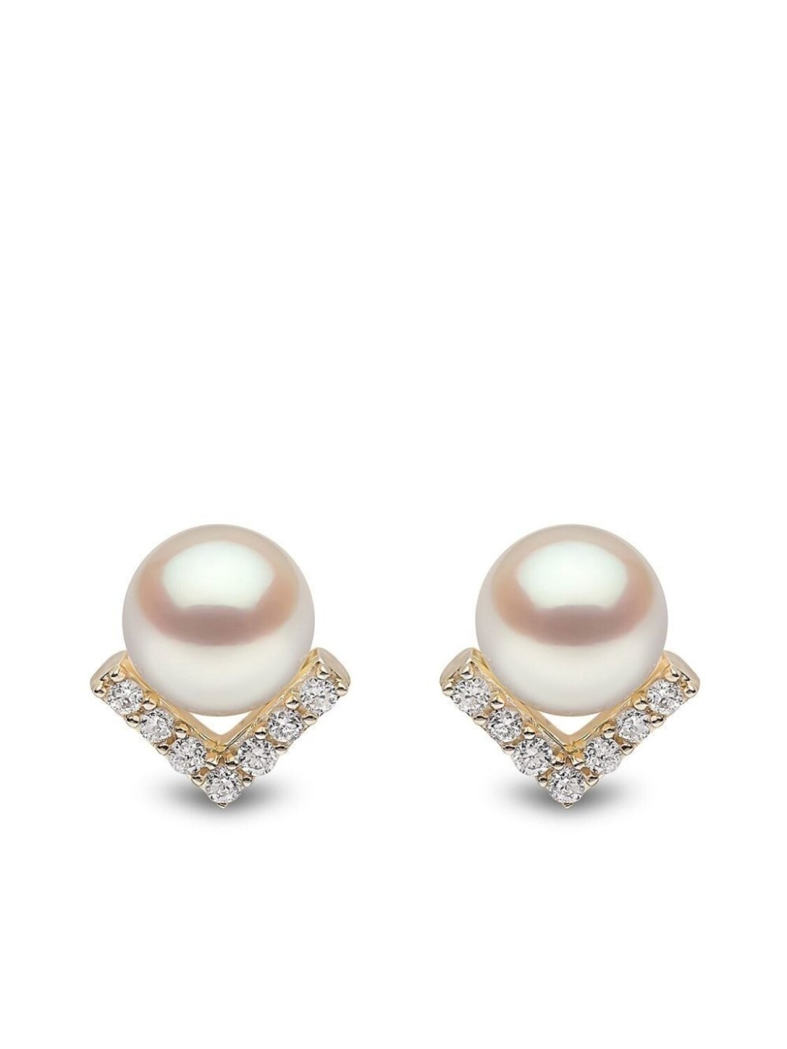 

Серьги-гвоздики Trend из желтого золота с бриллиантами и жемчугом Yoko London, золотой