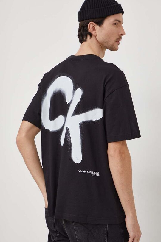 

Хлопковая футболка Calvin Klein Jeans, черный
