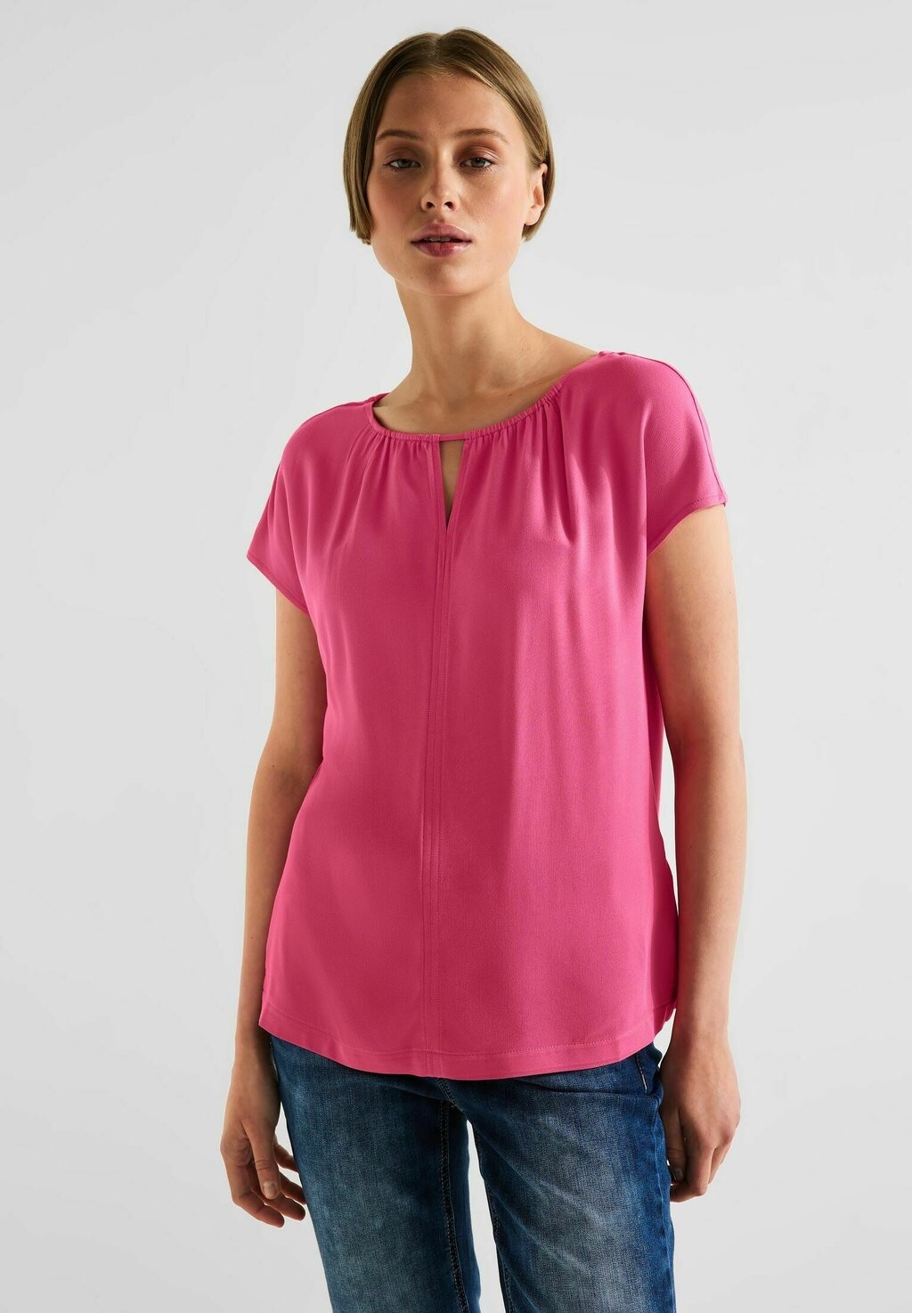 

Блузка MATERIALMIX MIT CUT OUT Street One, цвет pink