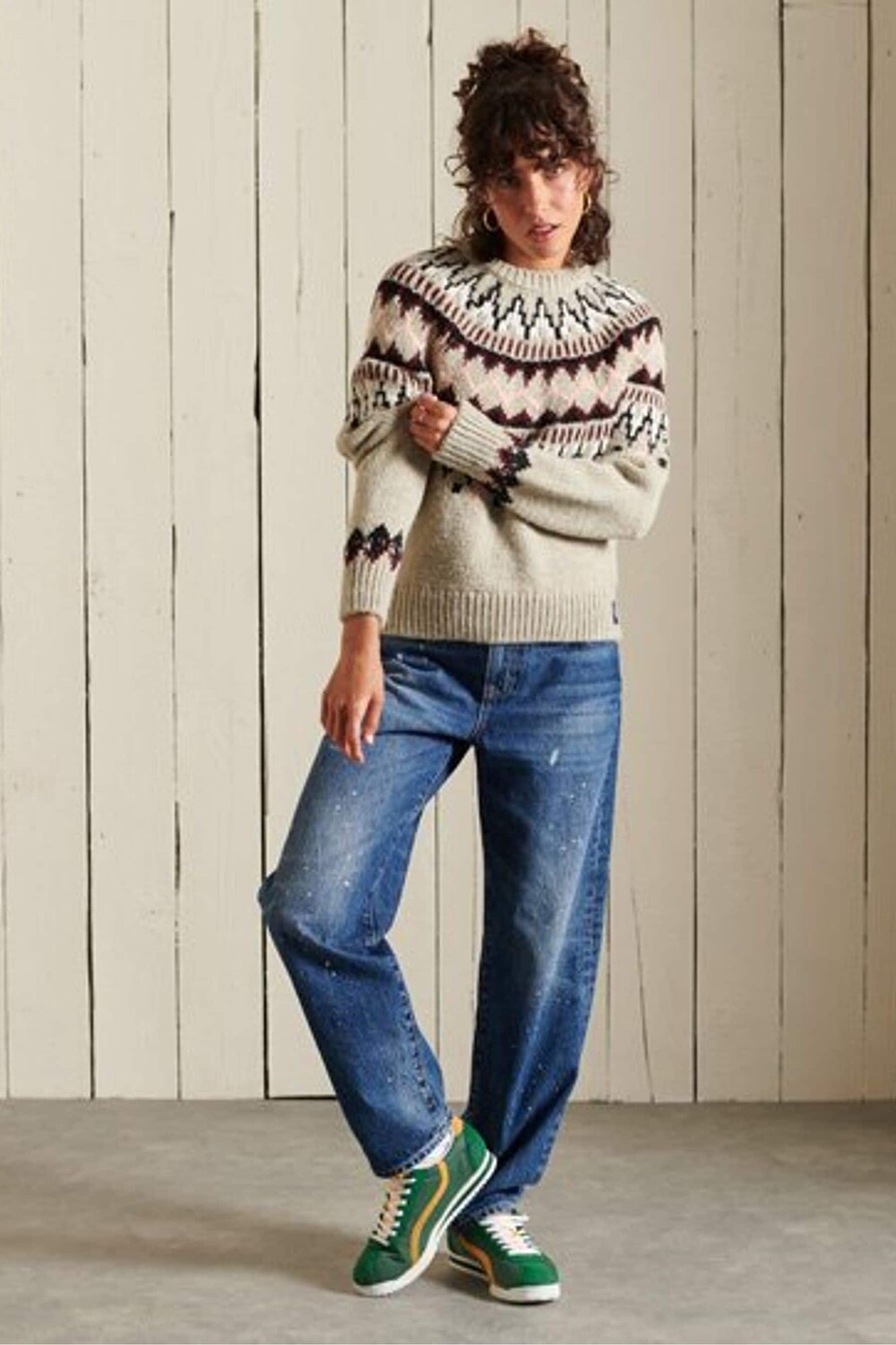 

Классический свитер Fairisle с узором и круглым вырезом Superdry