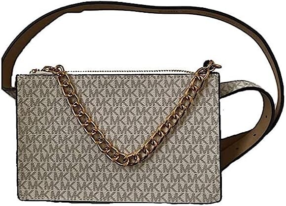 

Поясная сумка Michael Kors MK Signature, маленькая ванильная сумка
