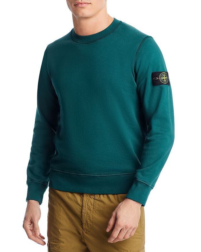 

Свитер узкого кроя с круглым вырезом и рукавами Stone Island, Зеленый