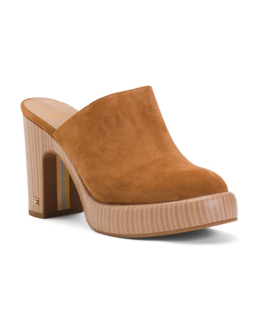 

Замшевые сабо на каблуке на платформе Shiloh Sam Edelman, коричневый