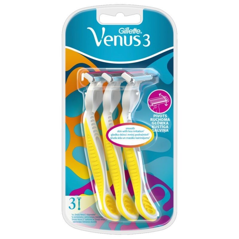 

Gillette Simply Venus3 Yellow женская бритва, 3 шт.