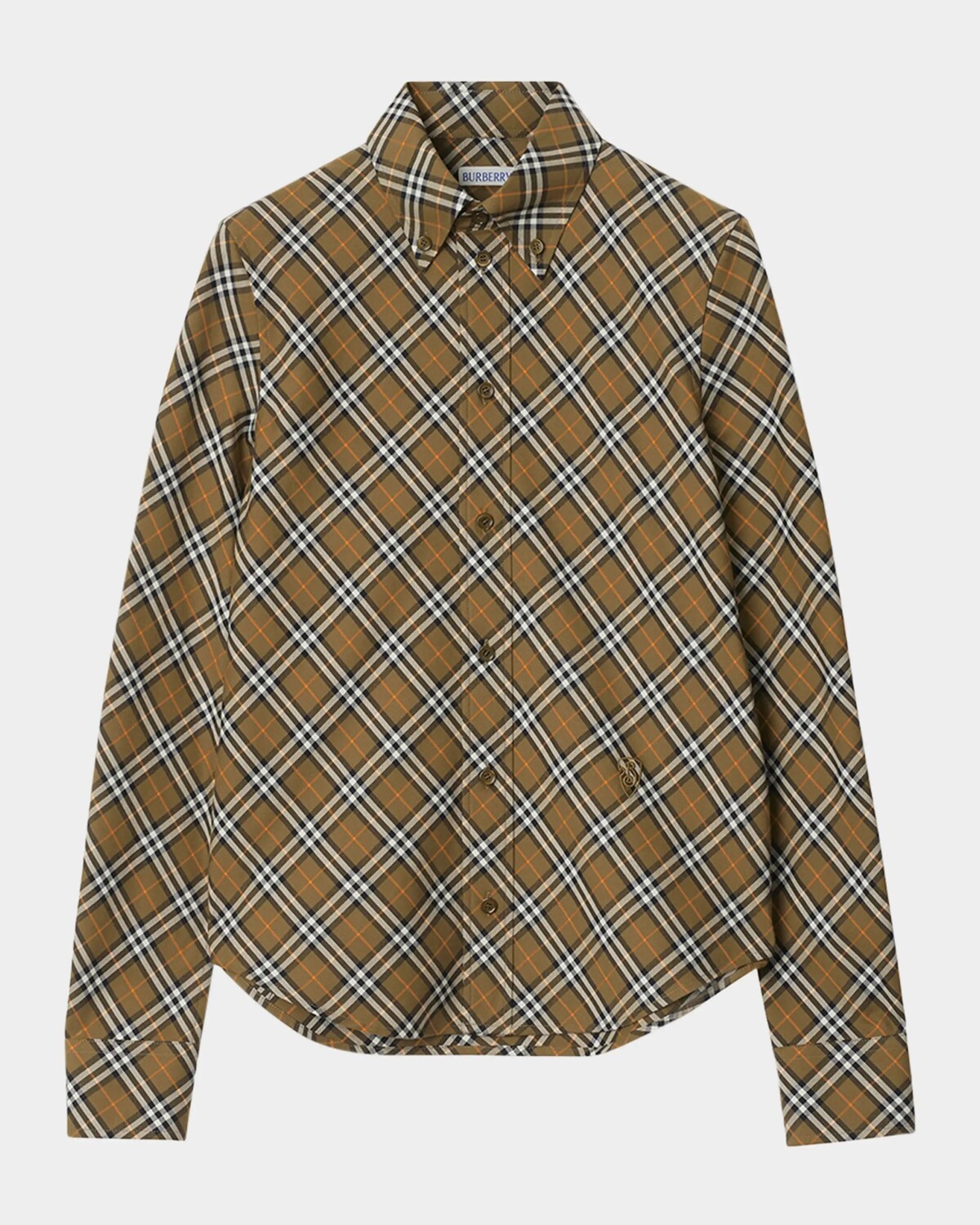 

Рубашка на пуговицах в укороченную клетку Burberry, цвет Oxide Ip Check