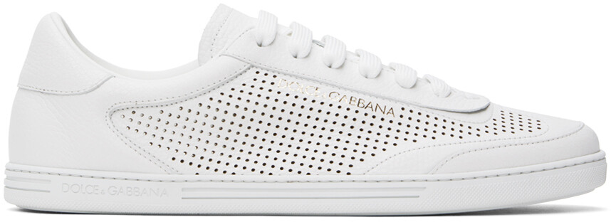 

Белые кроссовки из телячьей кожи Saint Tropez Dolce&Gabbana, цвет Bianco/Bianco