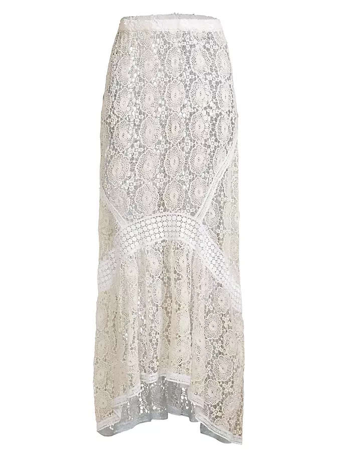 

Гипюровая кружевная длинная юбка Dalia Ramy Brook, цвет white lace