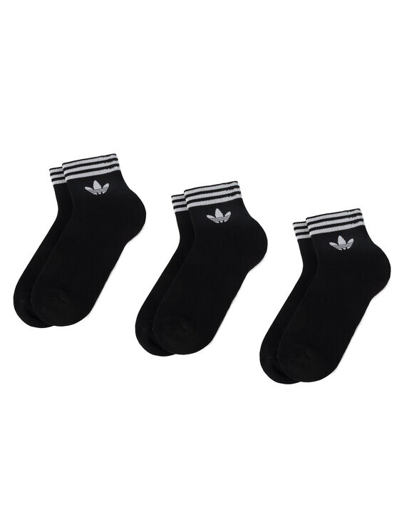 

Комплект из 3 низких носков унисекс Adidas, черный
