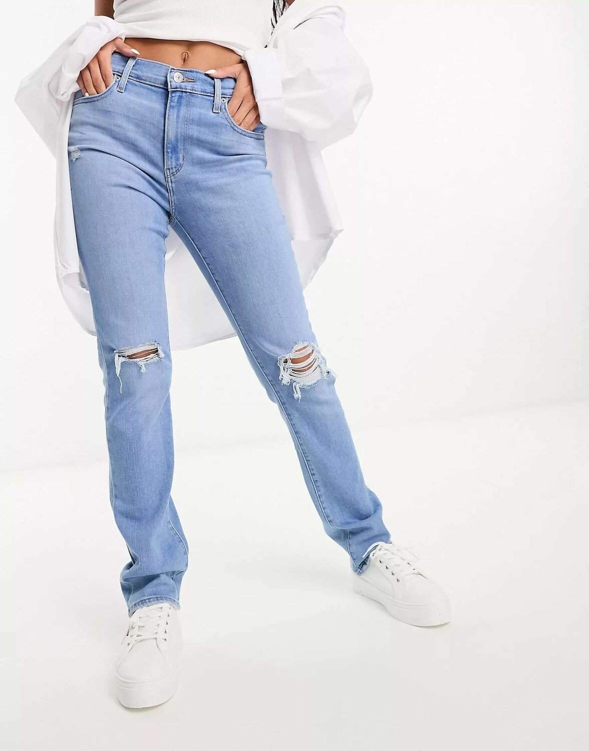 

Синие прямые джинсы Levi's 724 с высокой посадкой