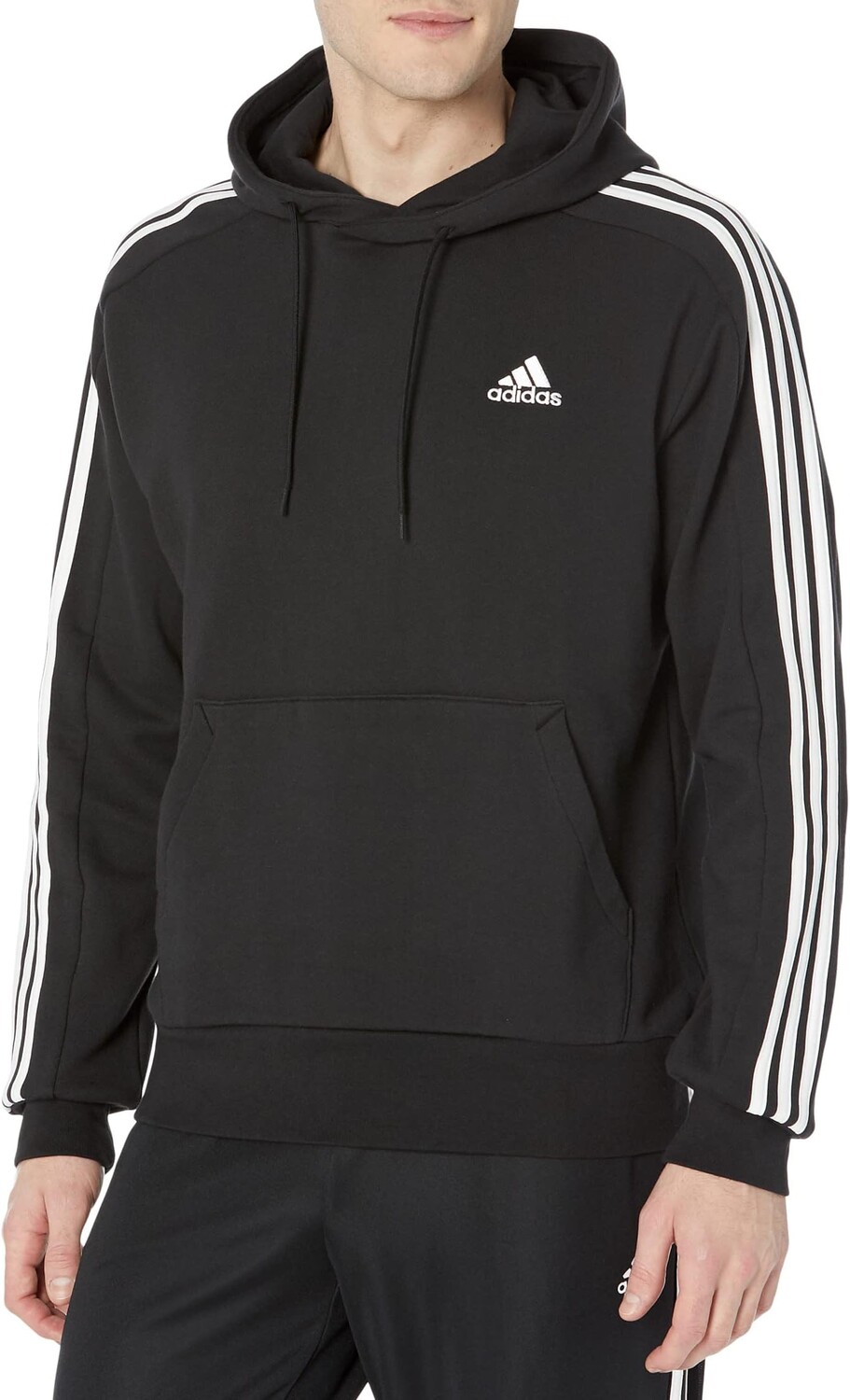 

Пуловер с 3 полосками Essentials из френч терри с капюшоном adidas, цвет Black/White