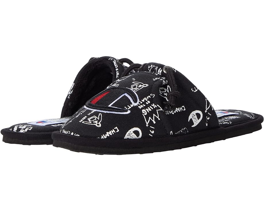 

Домашняя обувь Champion Champion Sleepover Hoodie Doodle Slippers, черный/белый