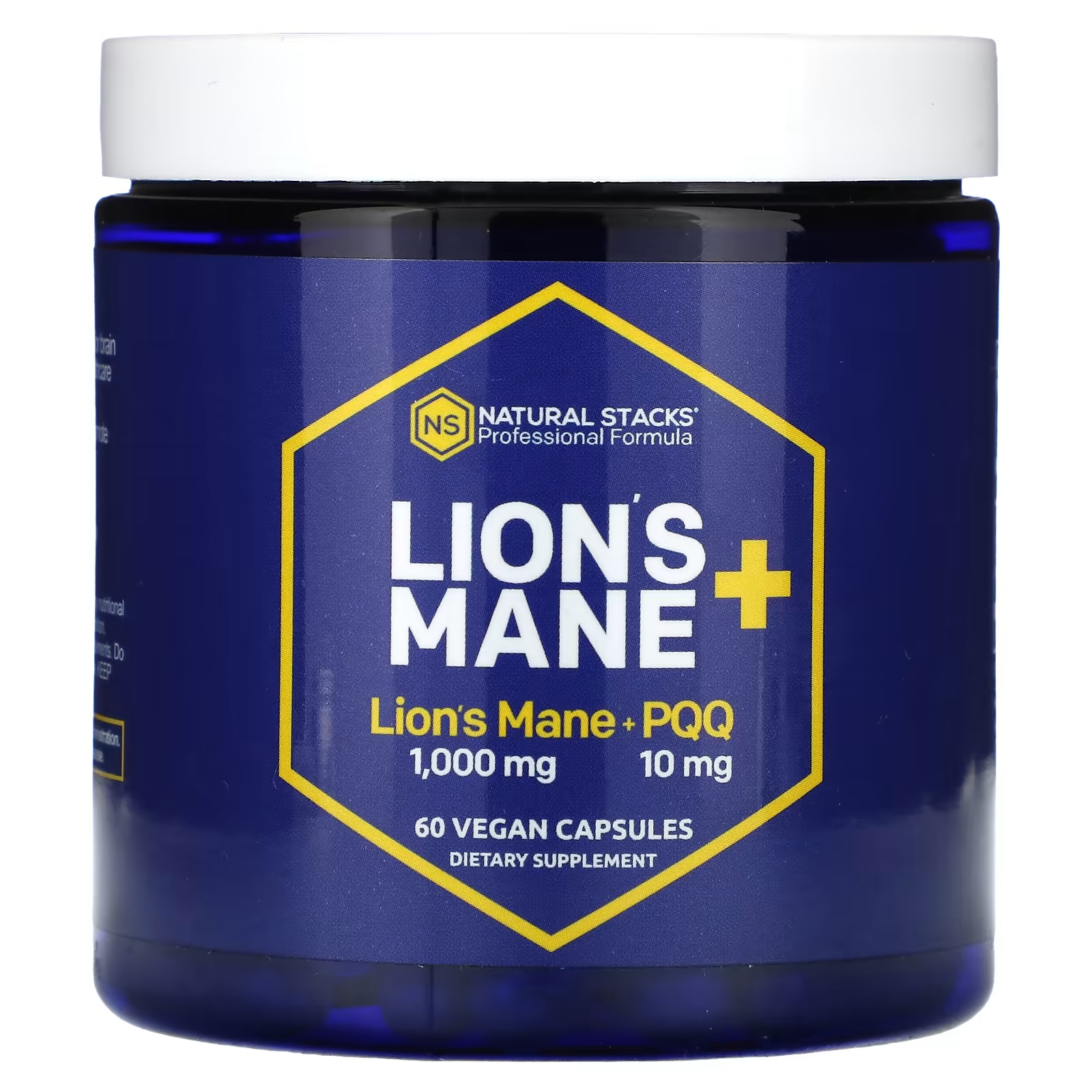 Пищевая добавка Natural Stacks Lions Mane+ PQQ, 60 веганских капсул