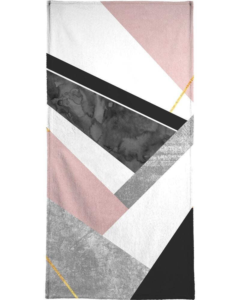 

Полотенце для ванной Juniqe Lines & Layers, цвет Rosa & Schwarz