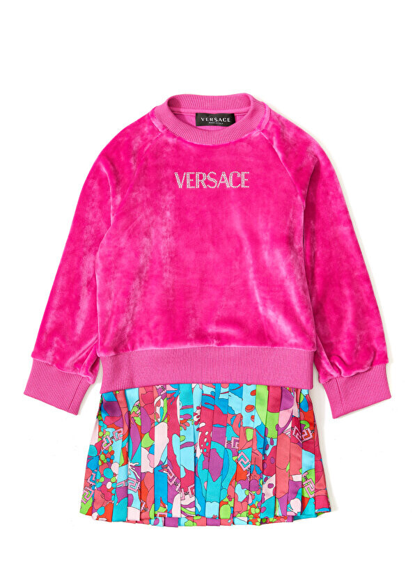 

Платье для девочек с цветными блоками и логотипом Versace