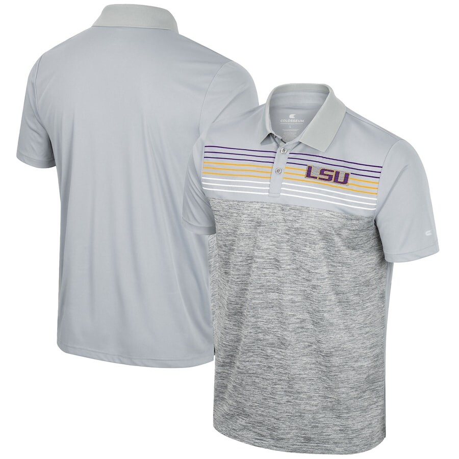 

Поло с коротким рукавом Colosseum Lsu Tigers, серый