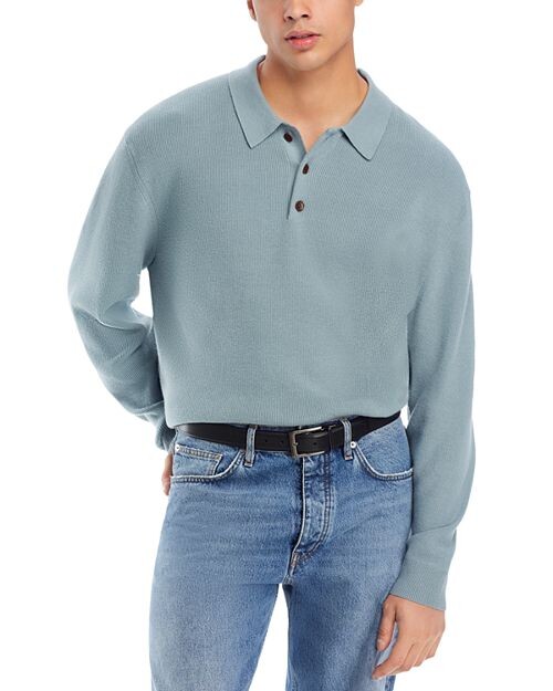 

Свитер-поло с длинными рукавами в рубчик Madewell, цвет Green