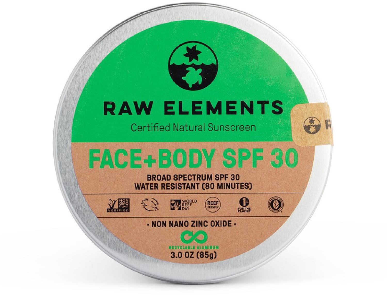 Банка солнцезащитного крема для лица и тела SPF 30 - 3 унций Raw Elements