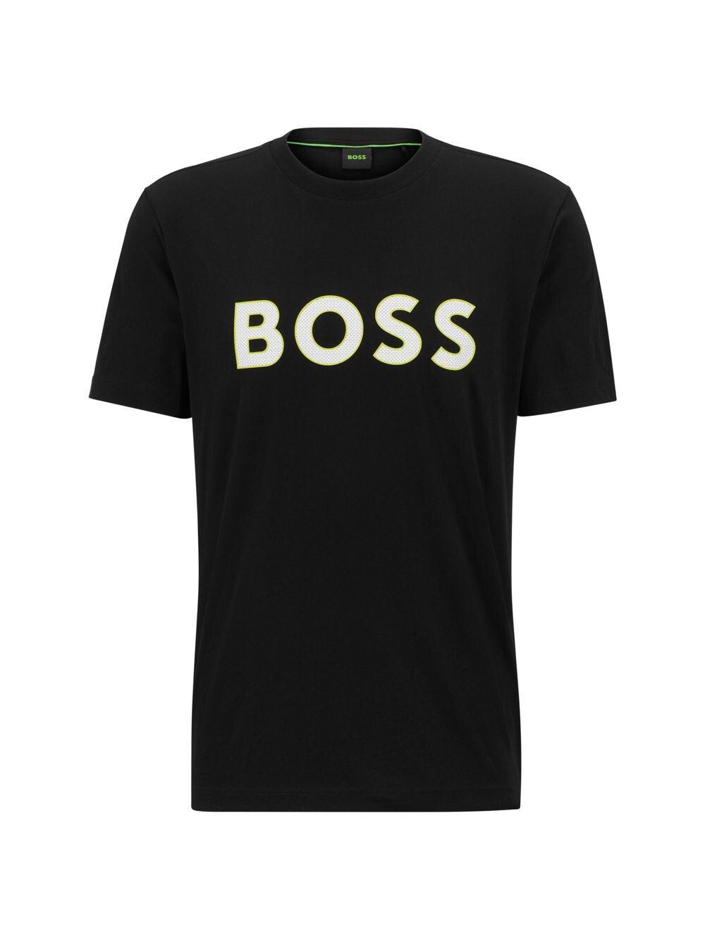 

Футболка с круглым вырезом из хлопкового джерси с логотипом BOSS, черный