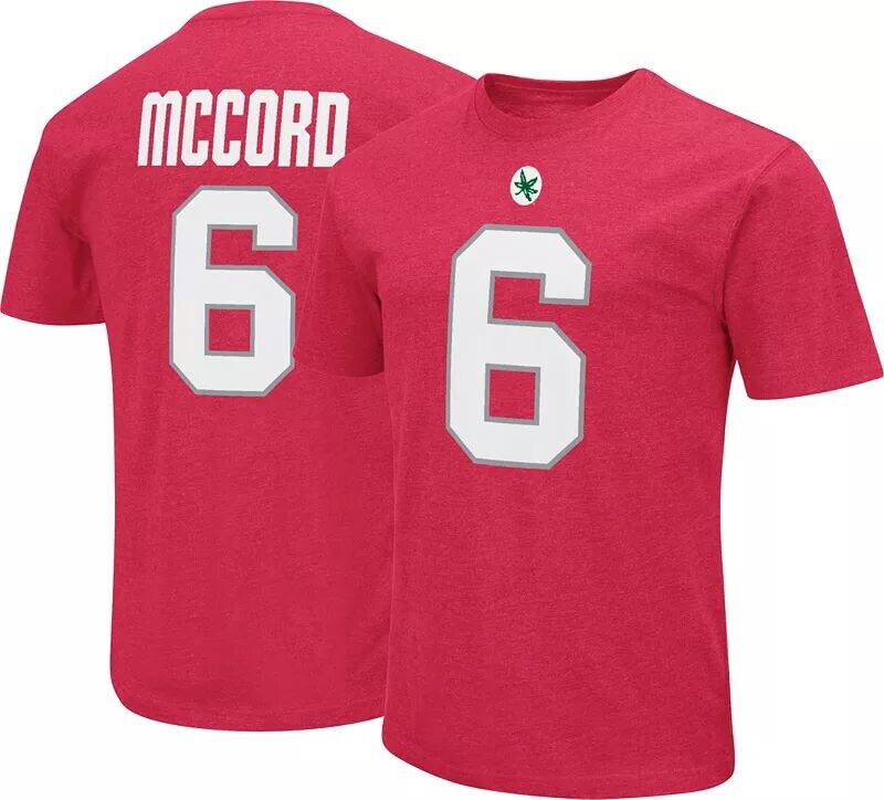 

Colosseum Мужская красная футболка Ohio State Buckeyes Kyle McCord #6