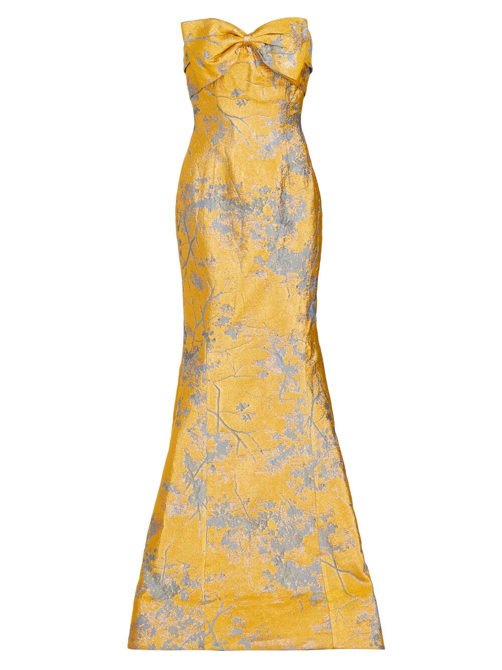 

Жаккардовое платье без бретелек с бантом Rene Ruiz Collection, желтый