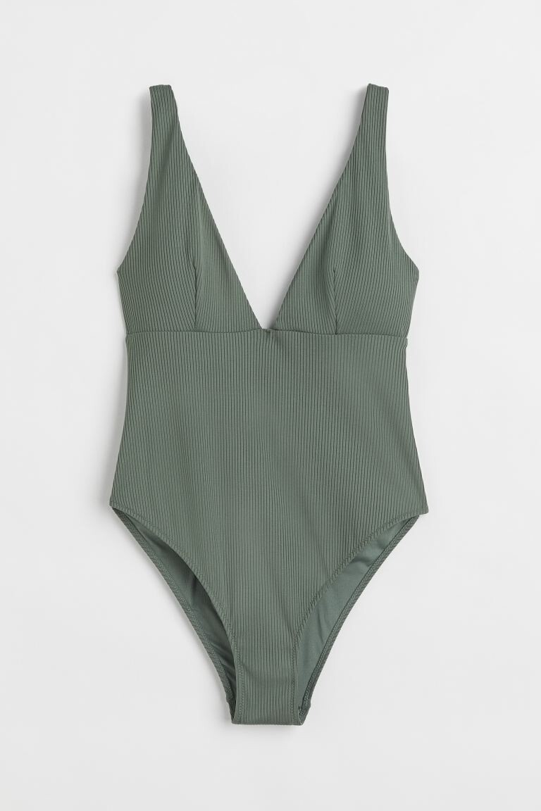 

Купальник с высокими штанинами в рубчик H&M