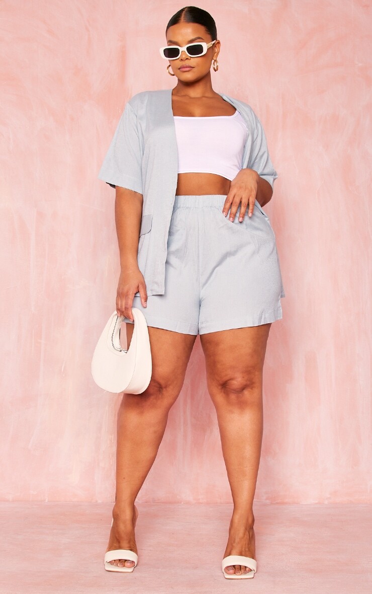 

PrettyLittleThing Плюс голубые плавкие шорты