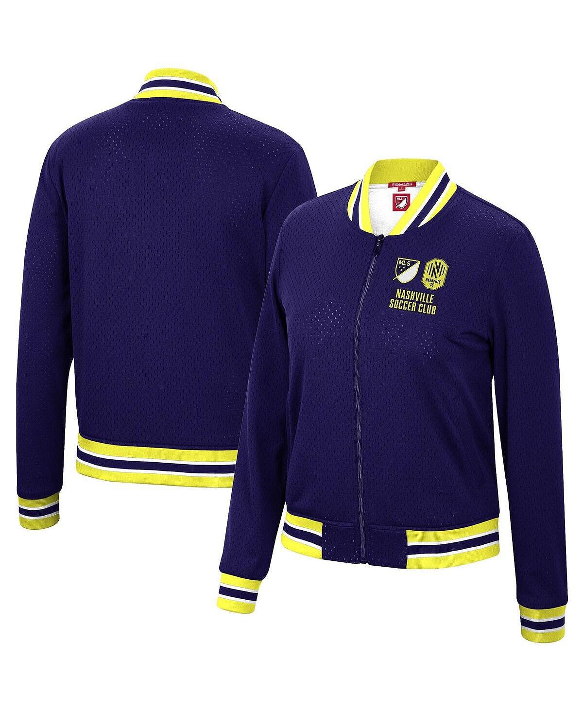 

Женская темно-синяя сетчатая куртка с молнией во всю длину Nashville SC Mitchell & Ness, темно-синий