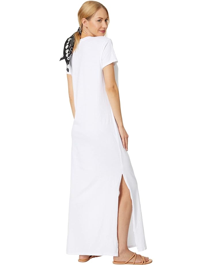 Платье SUNDRY Short Sleeve Maxi Dress w/ Slit, белый цена и фото
