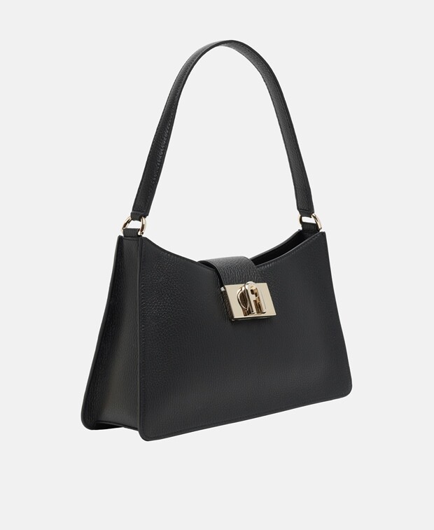 

Кожаная сумка через плечо Furla, черный
