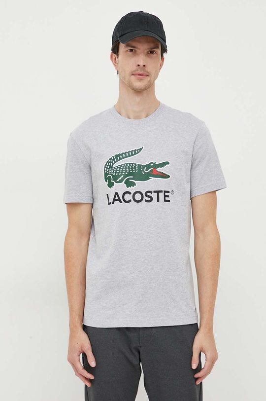 

Хлопковая футболка Lacoste, серый