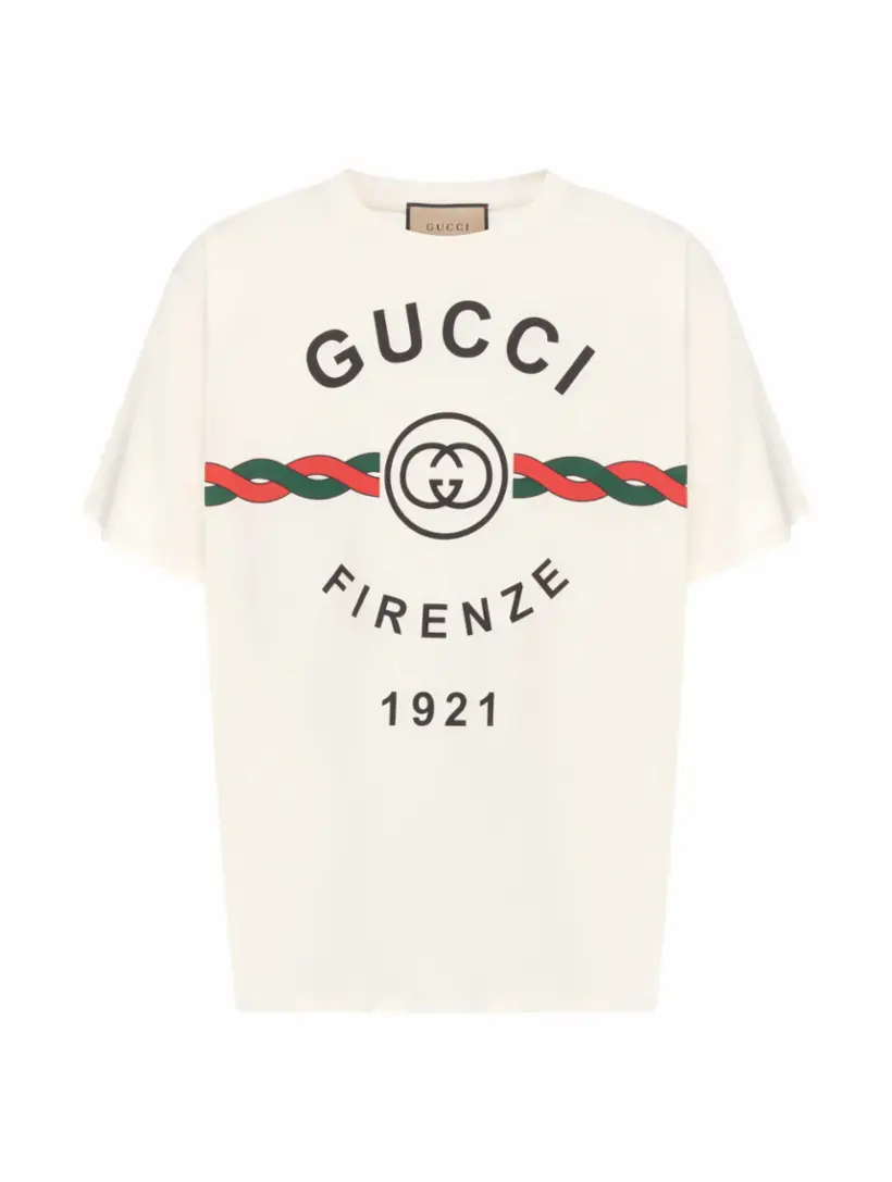 

Хлопковая футболка Interlocking G Gucci, белый