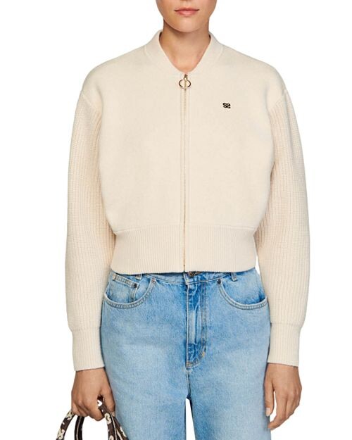 

Кардиган Barey Sandro, цвет Ivory/Cream