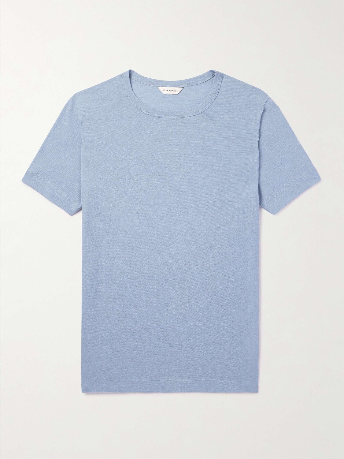 

Футболка Slub из смеси льна и хлопка пике CLUB MONACO, синий