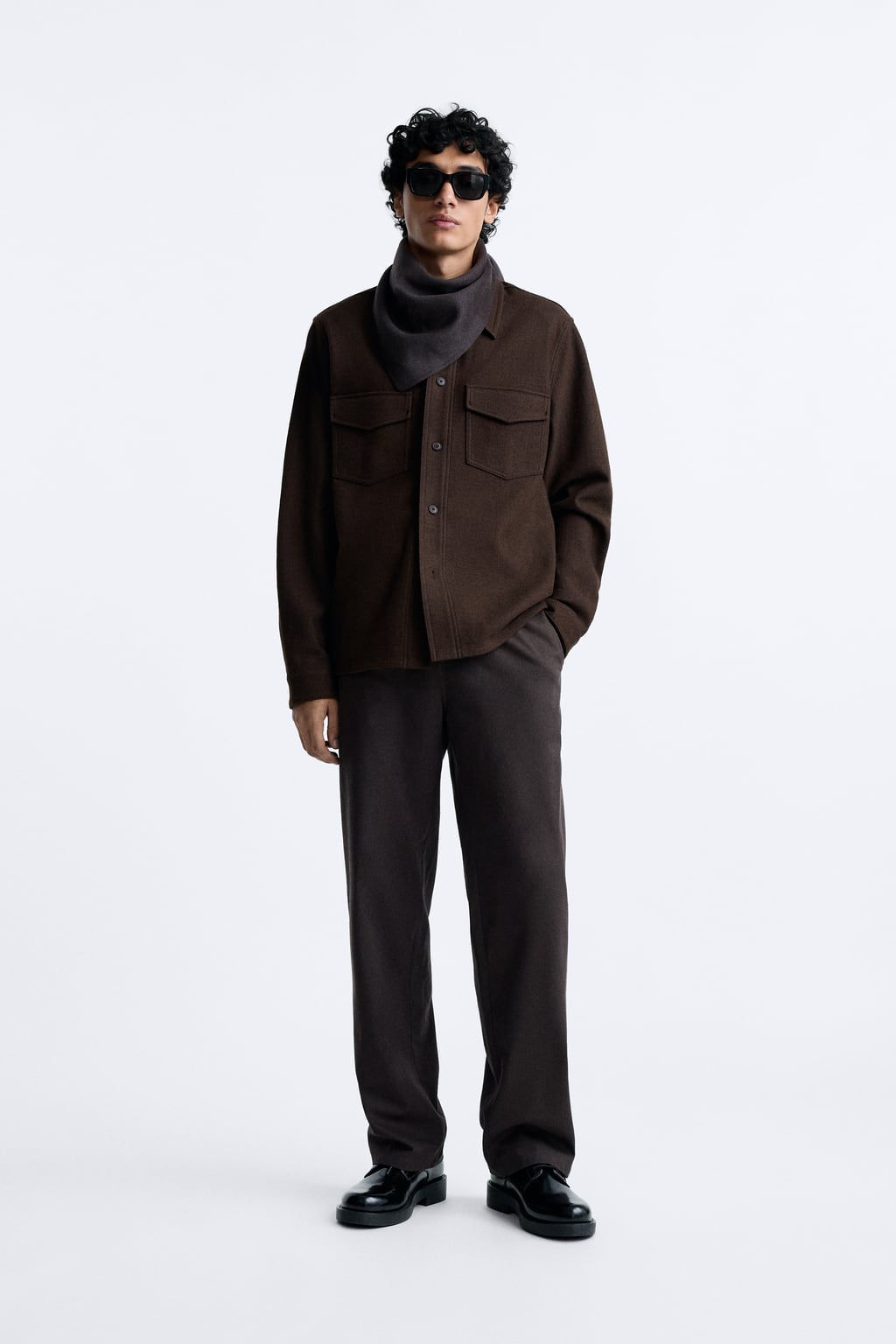 

Рубашка из хлопковой шерсти ZARA