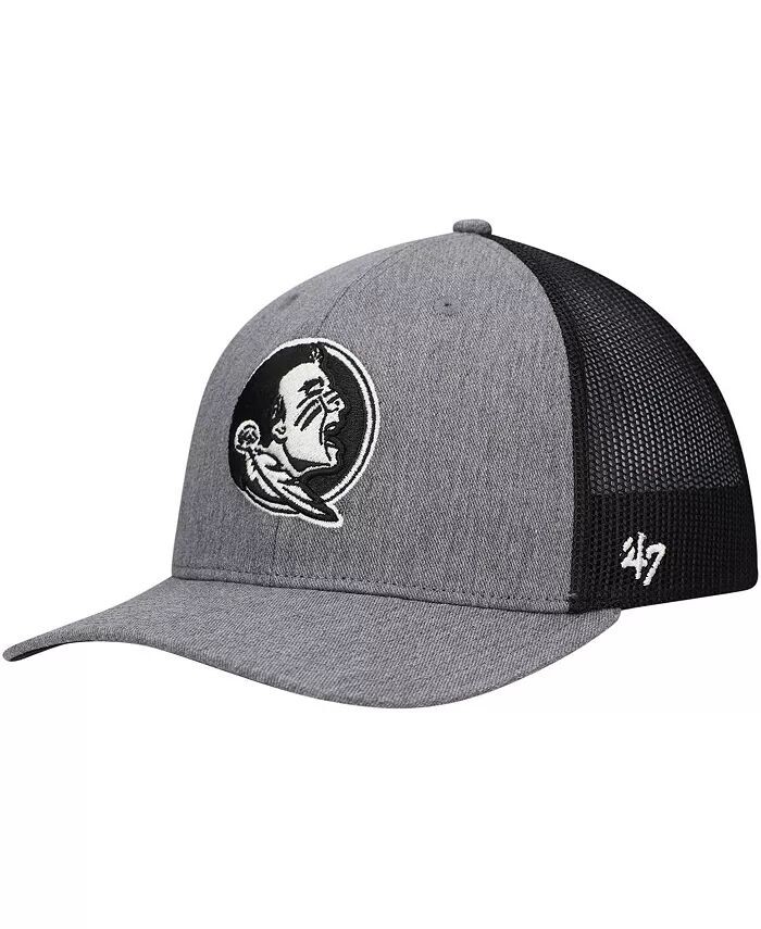 

47 брендовая мужская угольная регулируемая шапка Florida State Seminoles Carbon Trucker '47 Brand, серый