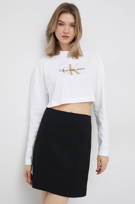 

Хлопок с длинным рукавом Calvin Klein Jeans, белый