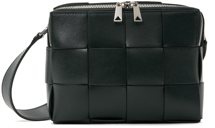 

Зеленая сумка для фотоаппарата с кассетой Bottega Veneta, цвет Inkwell/Silver