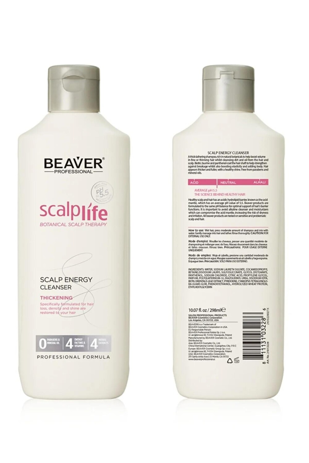 

Beaver Scalplife Scalp Energy Очищающее средство для густоты кожи головы 298 мл