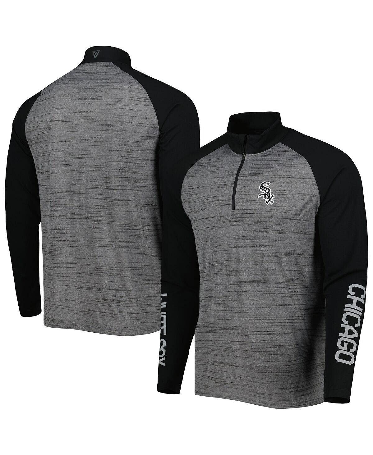 

Мужская футболка Heather Grey Chicago White Sox Vandal с молнией четверть реглан LevelWear
