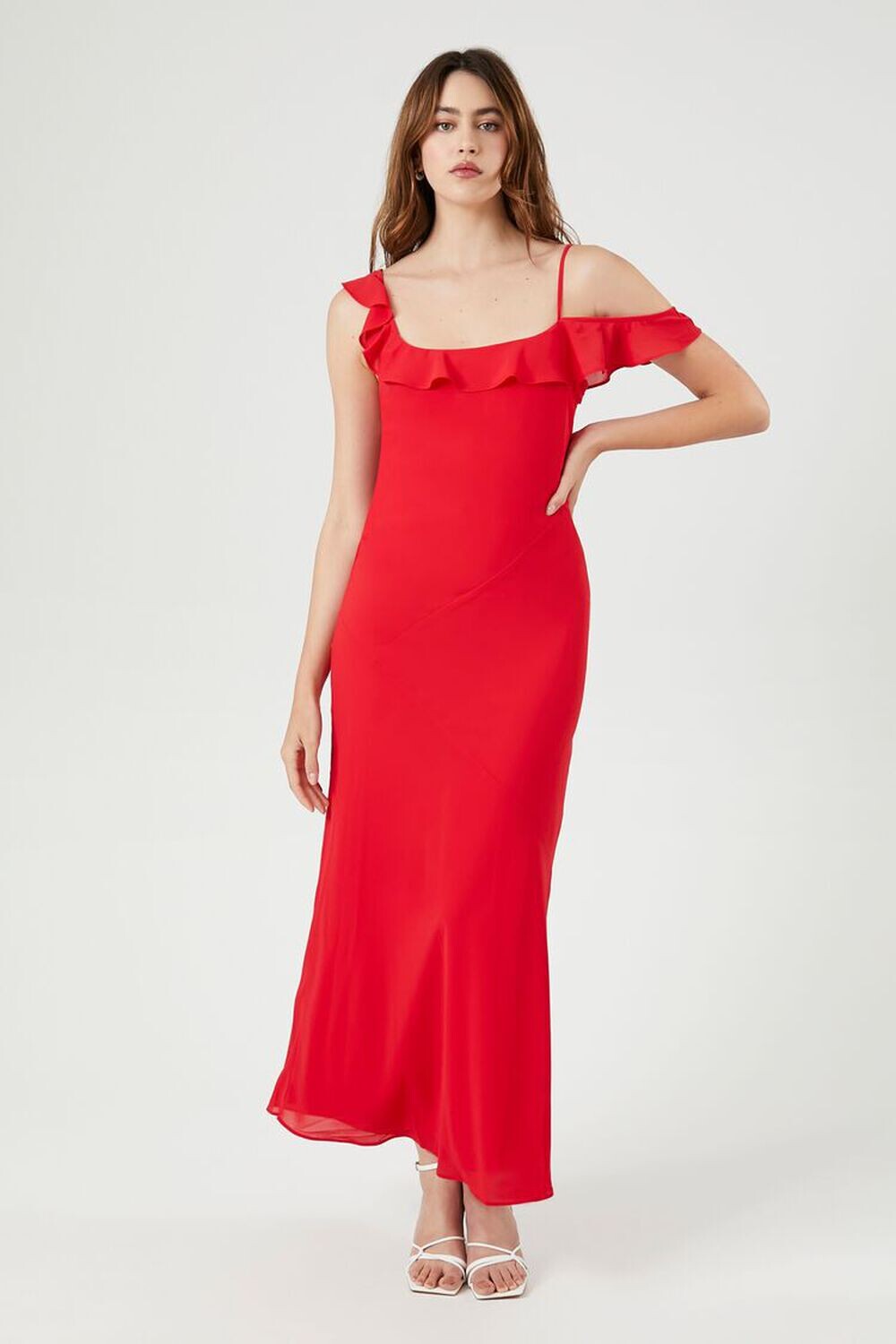 

Шифоновое платье макси с оборками Forever 21