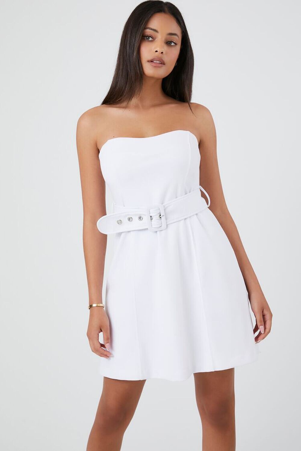 

Мини-платье с поясом в форме сердца Forever 21, белый
