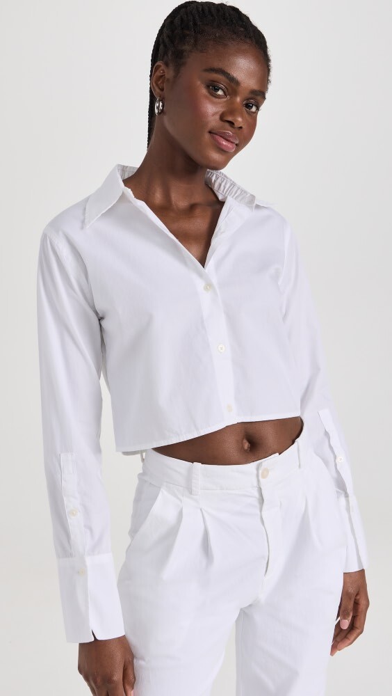 

Блуза DL1961 Lisette Shirt: Cropped, белый