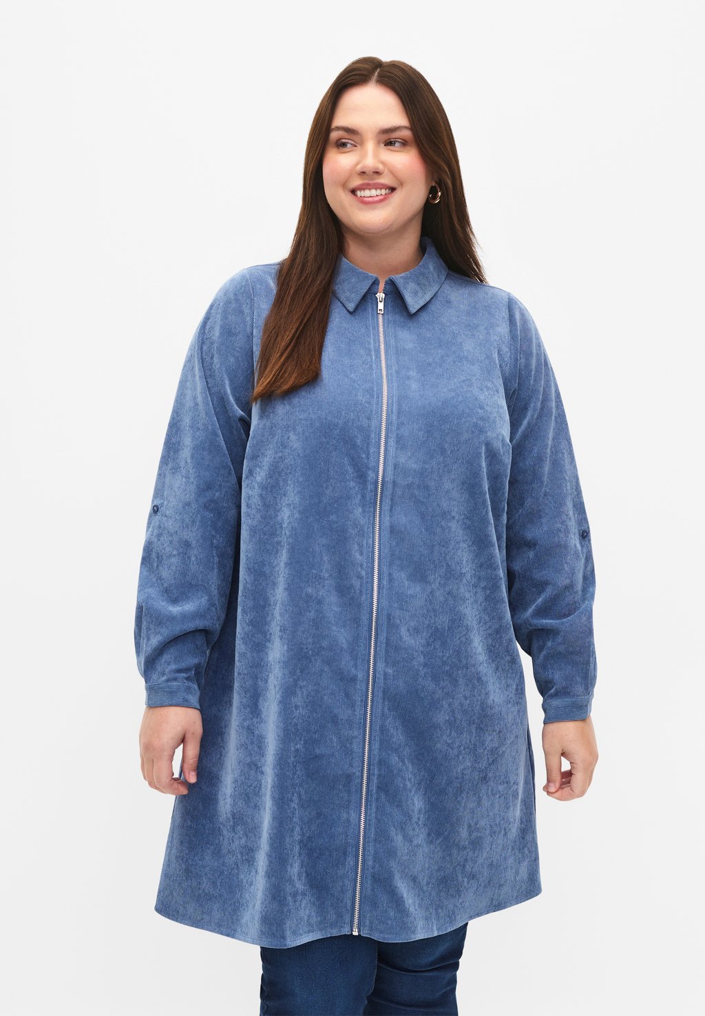 Платье-блузка MIT REISSVERSCHLUSS Zizzi, цвет moonlight blue